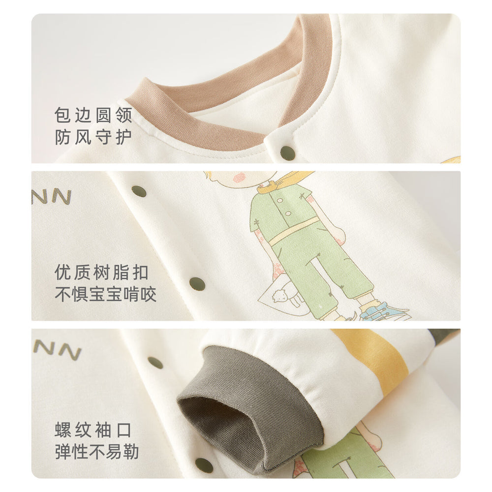 Babibele autumn/winter baby clothes, quilted jacket, lightweight cotton top, newborn warm long-sleeve baseball jacket