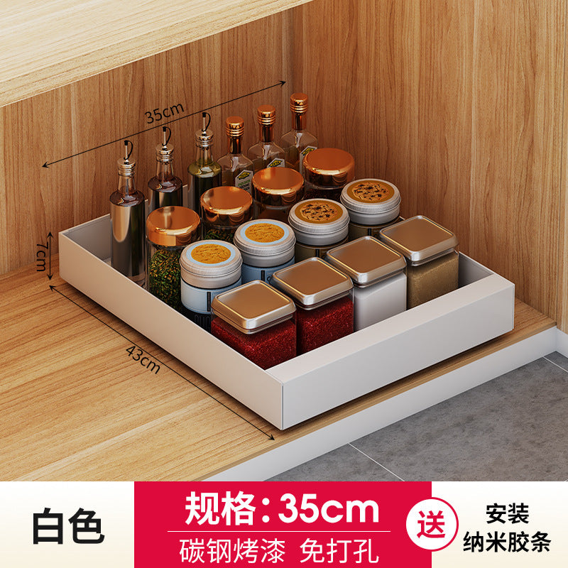 One piece of storage rack, carbon steel delivery, kitchen rack, cabinet, retractable kitchen utensils, storage, smart storage, home multi-function