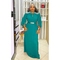 export women's chiffon maxi dress - african style, loose fit, plus size -
