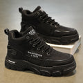 Men's 2025 new winter work boots: waterproof, slip-resistant, wear-resistant, athletic, casual, workwear, and trendy martin boots for construction sites
