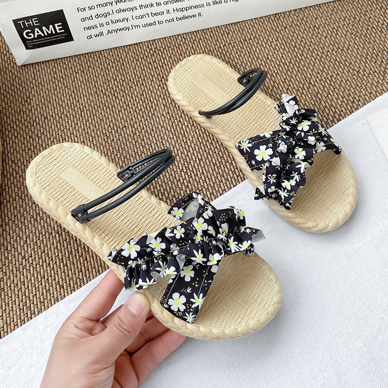 Summernew arrival women's easiest for matchflats two-wear sandals beach floral fashion sandals for women