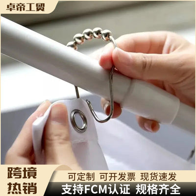 Shower curtain rings - gourd-shaped metal curtain buckles with ball bearings, stainless steel color, large size hooks for bed curtains and door curtains