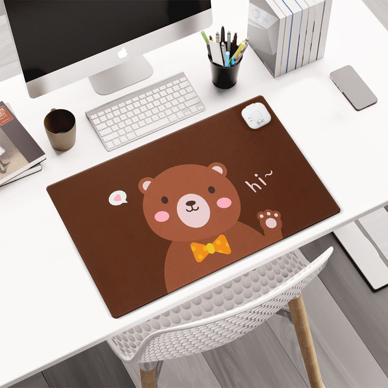 Heated mouse pad - large size, winter warm desk mat for office, student, computer, writing, hand warmer, electric heating