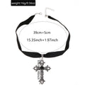 Gothic cross necklace wholesale - cross-border hot seller - unique & edgy hollow floral fabric choker necklace