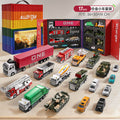 Alloy big truck kids toy set - construction, ambulance, police car, military tank & car - new year edition