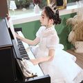 Girls' high-end dresses, cross-border foreign trade, new large skirt flower girl wedding dress, host piano performance, gorgeous in stock