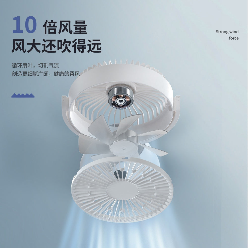 2024 new mini desktop fan - silent usb table/floor fan with digital display, hanging option