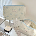Cute and fresh bowknot makeup bag - large capacity student dorm storage pouch & pencil case set