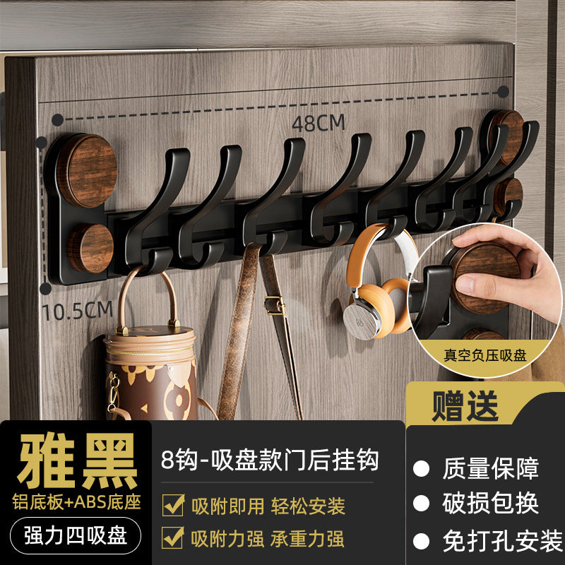 Suction cup door rear hook, no punching, strong load-bearing, vintage style bathroom adhesive coat hook, coat rack, traceless adhesive hook