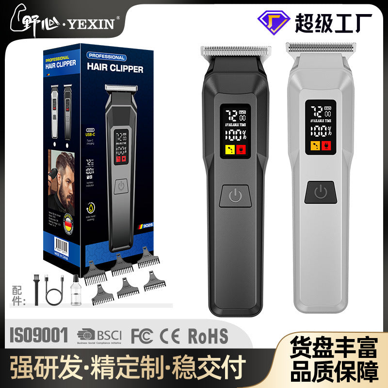 exclusive men's hair clipper, digital display electric hair trimmer, home-use electric hair cutting machine, high-power professional salon clipper