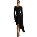 Wholesale women's fashion: spring  new collection - slim-fit, sexy, ruched, asymmetrical bodycon dress for export