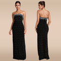 C7218 cross-border   fashion women's bandeau sexy beaded slit backless dress
