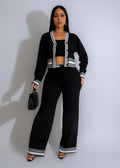 e-commerce source factory: new autumn/winter european and american style women's striped cardigan knit casual three-piece set