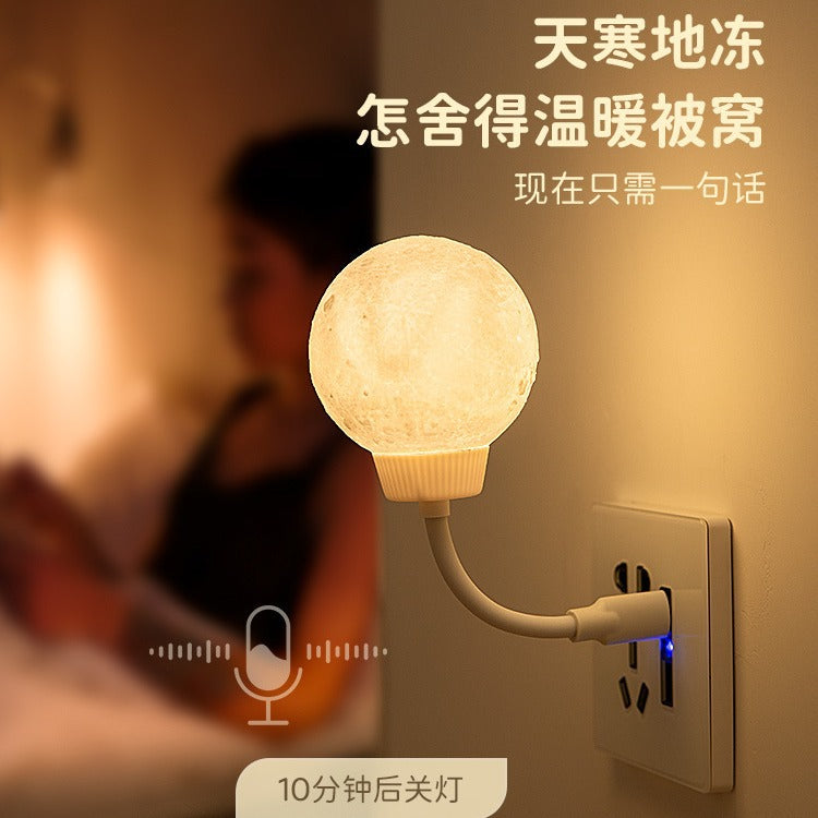 Popular led night light, smart voice-controlled moon lamp, eye-care desk lamp, usb sound-activated night light, ambient atmosphere light