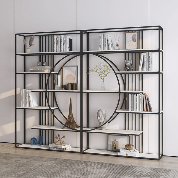 Nordic wrought iron bookshelf simple living room partition shelf floor creative office light luxury wall display bookcase