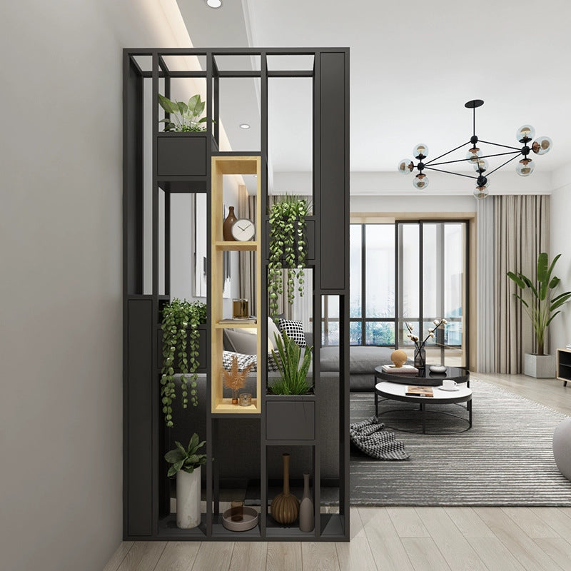 Nordic wrought iron screen shelf entrance office guest dining room partition floor flower stand creative decoration
