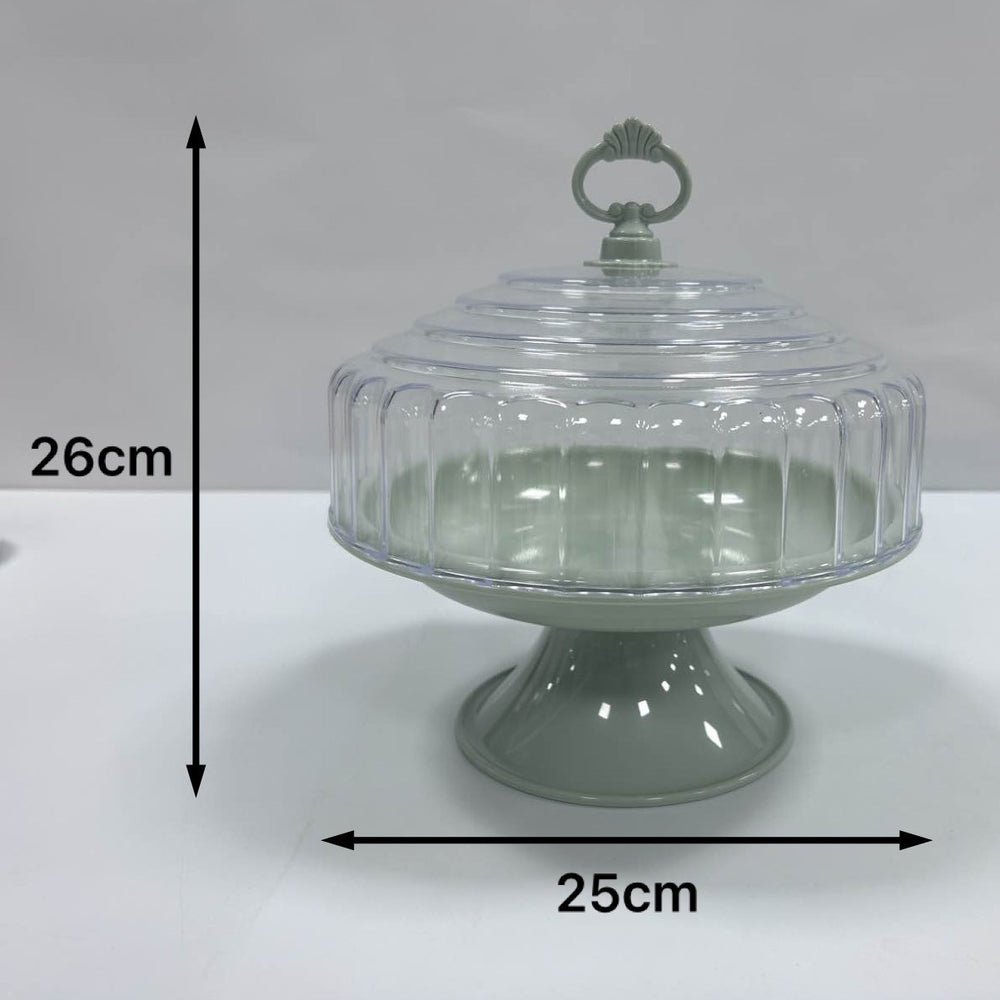 Classy display plate modern casual plastic round fruit plate multi-functional with lid large capacity plate glass plate
