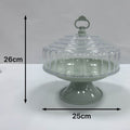 Classy display plate modern casual plastic round fruit plate multi-functional with lid large capacity plate glass plate