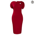 D581 european and american export  new short-sleeve round neck fashionable elegant ol bodycon african plus size dress
