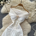 French riviera style off-the-shoulder white a-line dress - sleeveless, slim-fit, and elegant summer maxi dress for women