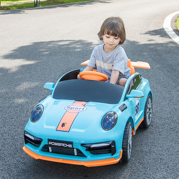 Children's electric four-wheeled police car can be self-driving baby remote control toy car, men and women can sit on the charging stroller