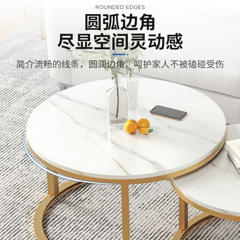 Accessible luxury small coffee table mini small apartment coffee table living room for home tea table casual rental house use simple small round table