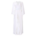 C8478 european and american women's clothing   new v-neck sexy pleated maxi dress cross-border dress
