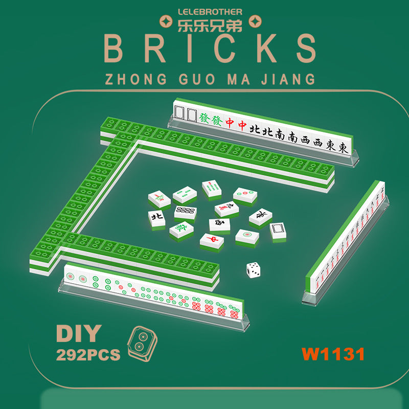 Trendy chinese mahjong diamond micro-particle children's educational building blocks - complete set, birthday gift, wholesale for street vendors