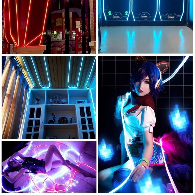 LED light with neon light flashing color-changing 220v decorative outdoor waterproof light strip linear light energy saving and power saving