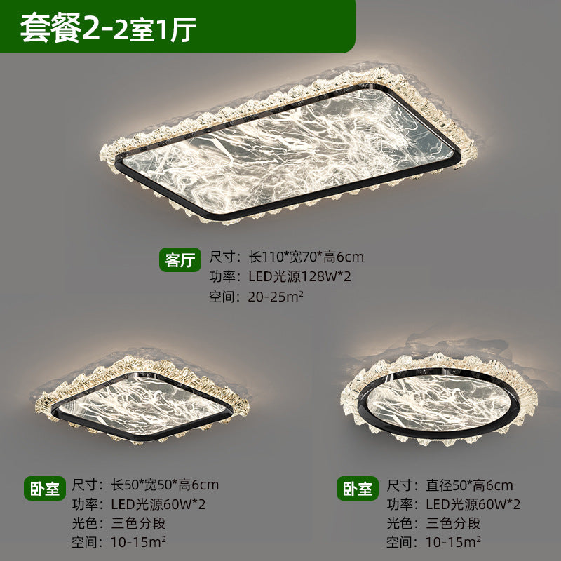 Cloud and mist living room main light Italian light luxury ice crack ceiling light 2025 new modern simple lighting package combination