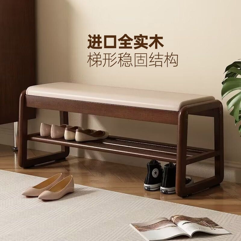 Solid wood entrance door shoe changing stool accessible luxuryclassy sense shoe cabinet stool all-in-onefor home can sit storage bench bench