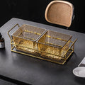 Two-tier fruit platter with amber ripple design + iron stand, thickened plastic