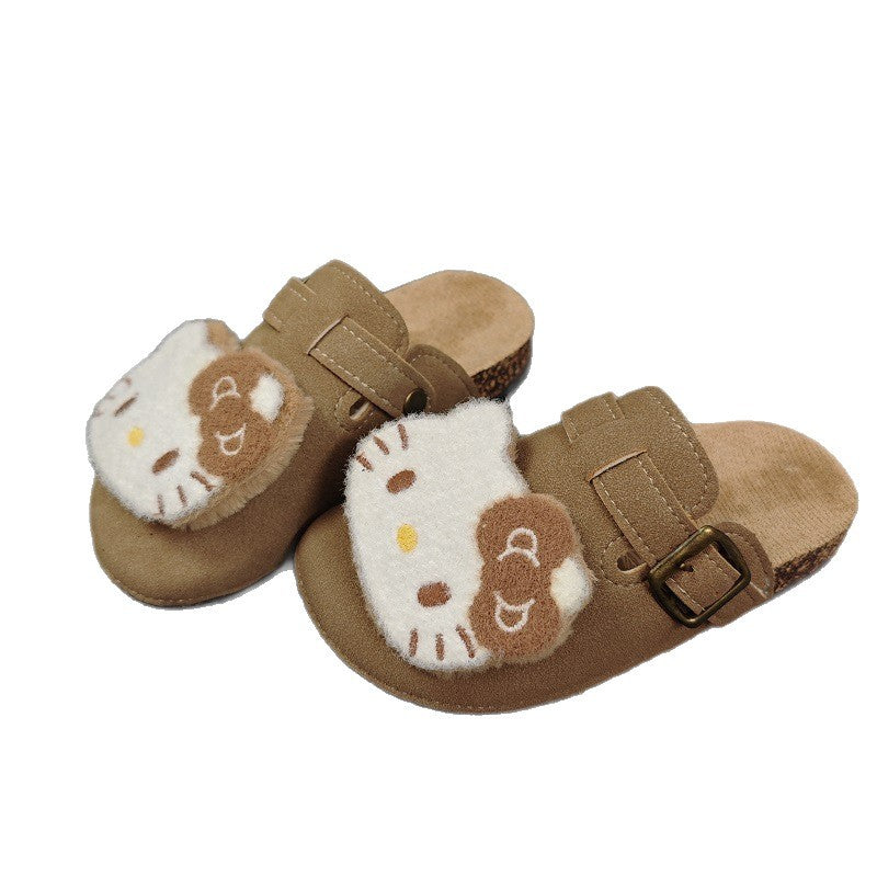 Family birkenstock outwear 2026 spring autumcute cartoon big childrenkids birkenstock shoes toe outwear half slippers women