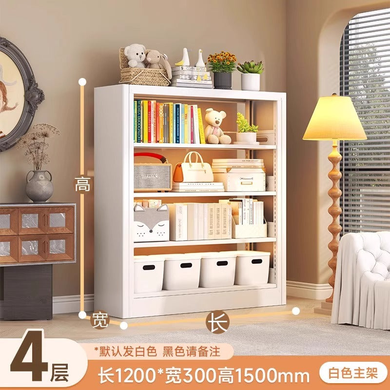 Household bookshelf perforated board storage rack library floor-standing multi-layer steel bookcase student kids storage picture book rack
