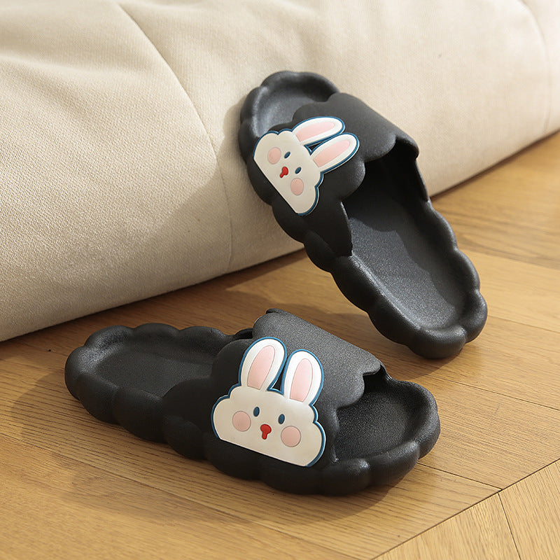 Cute rabbit slippers women's summer stomping on shit soft thick sole girl heart non-slip home bath student dormitory sandals women