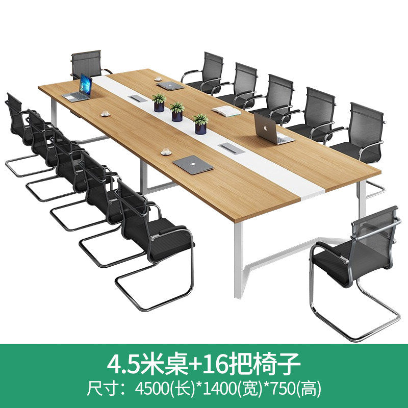 Conference table - modern minimalist office furniture for staff training, meetings, and reception - long table and chair set
