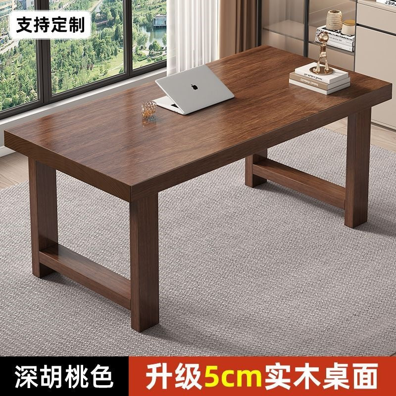 Solid wood desk - rectangular computer desk for bedroom, home office, and study - ideal for middle school students and workspaces