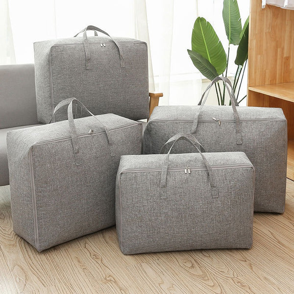 Cross-border preferred cotton and linen portable storage bag quilt clothing organizing bag moving luggage foldable household storage bag