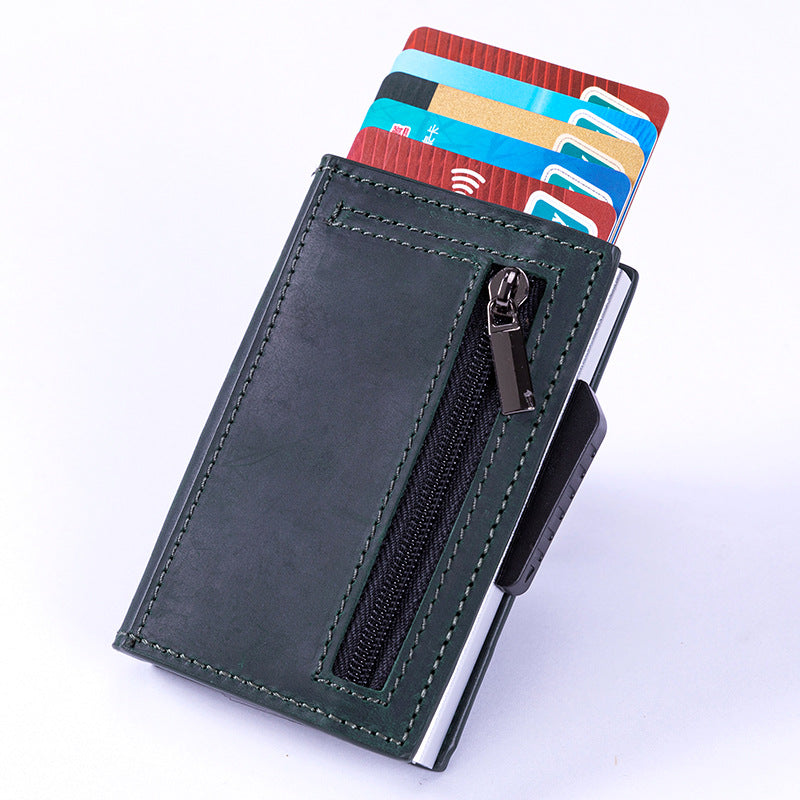 Automatic elastic card bag, shielding anti-theft brush wallet, card bag, card sleeve LOGO aluminum alloy card box