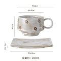 Classy stylish retro coffee cup and saucer suit creative stoneware latte cup for home souvenir mug and saucer