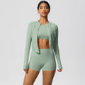 European and american high-waisted, tight-fitting yoga outfit - barely-there feel, quick-dry activewear set for women - outdoor casual, slimming, three-piece gym set