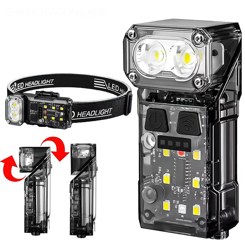 Cross-border new keychain light Type-C charging outdoor highlight small steel cannon dual light source strong light mini flashlight