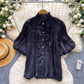 French chic lantern sleeve ruffle blouse - women's summer top: soft, breathable, high-end design, perfect for work