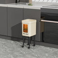 No-bending, high-style new tall kitchen trash can, household large-capacity wheeled and movable sanitary bin