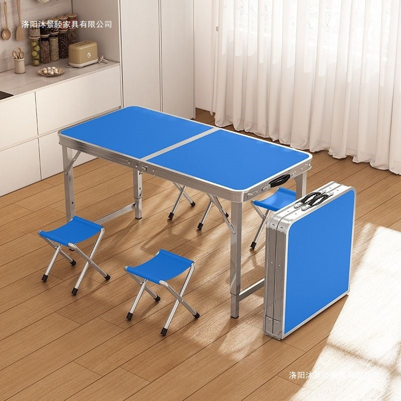 Outdoor foldable table portable camping picnic table night market stall street vendor retractable aluminum alloy foldable table