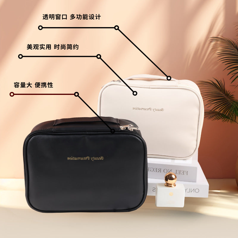 Split the cosmetic bag at will, portable women's new partition, large-capacity cosmetic storage bag, travel toilet bag, waterproof.