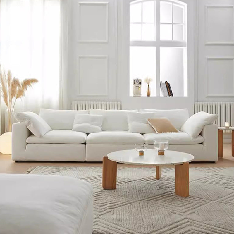 Custom cloud cloud sofa three-seater straight modern minimalist cream style down modular fabric sofa