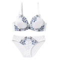 European and american cross-border direct sales embroidered lace sexy plus size bra set - minimizes bust size, lifts, and prevents sagging - women's underwear