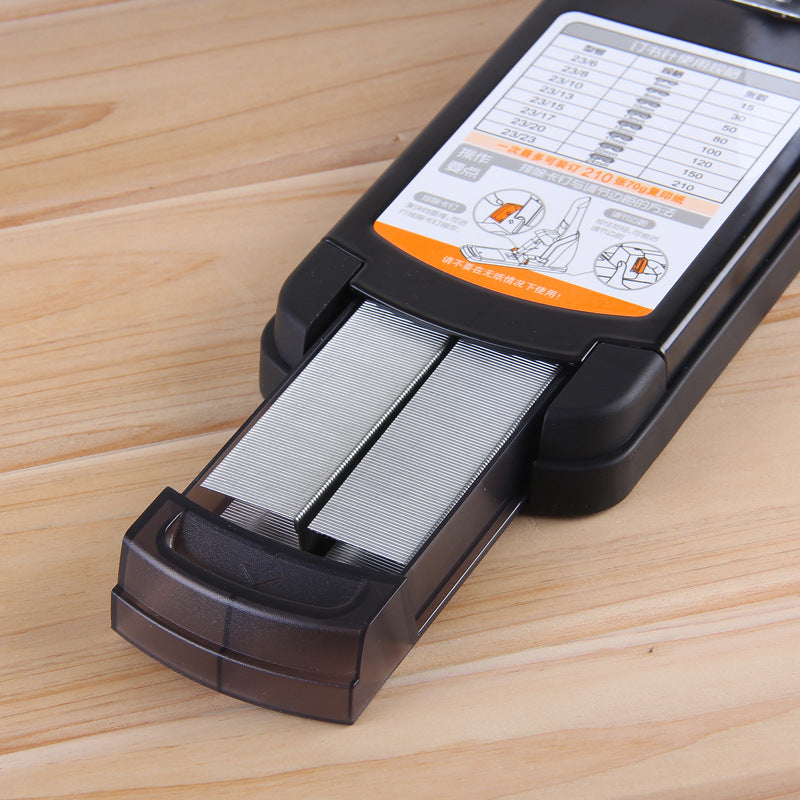 Deli 0383 heavy-duty thick-layer stapler, large thickened and labor-saving 210-page binding, financial office, binding machine