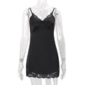 Amazon women's spring  new arrivals: sexy & sweet v-neck lace trim strappy mini dress